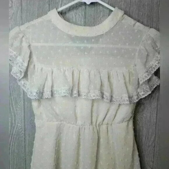 girls cream colored lace dress size 9 - Picture 2 of 7